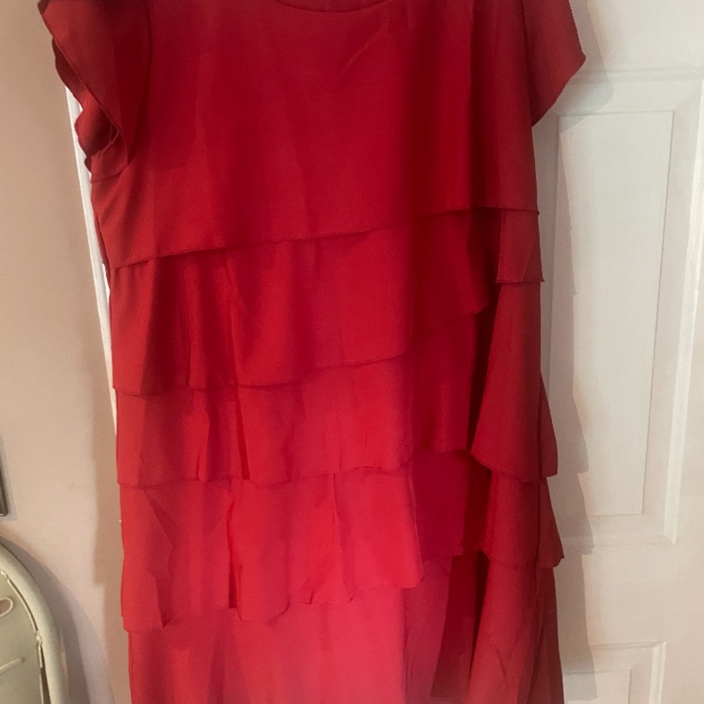Alba Scarlet Layered Midi Dress